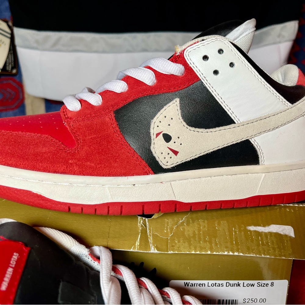 Warren Lotas Nike dunk Jason voorhees sneakers size 8